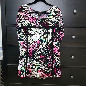 Worthington 2X Blouse with Butterfly Pattern